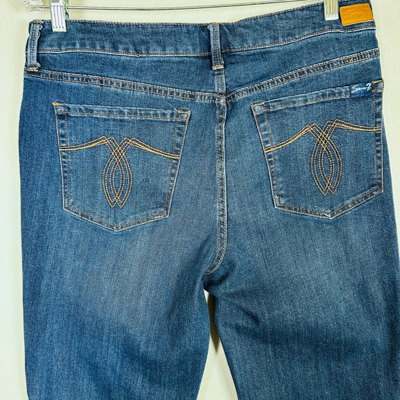 Seven7 Womens Easy Fit Boyfriend Jeans Blue Denim Frayed Hem Size 8 - Picture 4 of 14